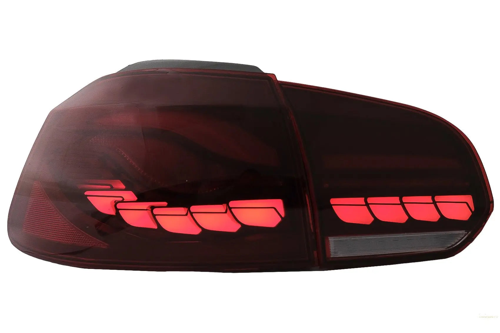 Rückleuchten Voll-LED Passend Für VW Golf 6 VI (2008-2013) Red Smoke Mit Sequentiellen Dynamischen Blinkern (Links Und Rechts) KITT