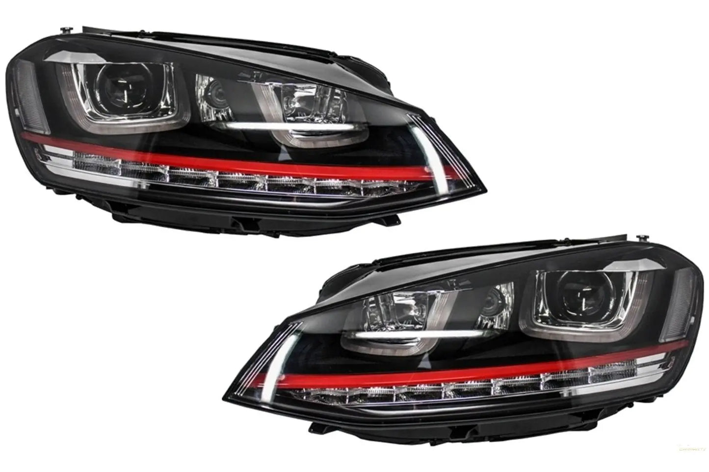 Scheinwerfer 3D LED Tagfahrlicht Geeignet Für VW Golf 7 VII (2012-2017) Rot R20 GTI Look LED Fließende Blinker KITT