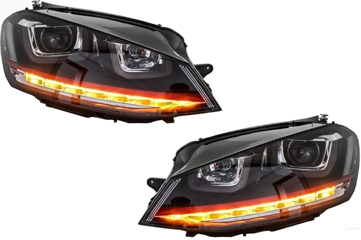 Scheinwerfer 3D LED Tagfahrlicht Geeignet Für VW Golf 7 VII (2012-2017) Rot R20 GTI Look LED Fließende Blinker KITT