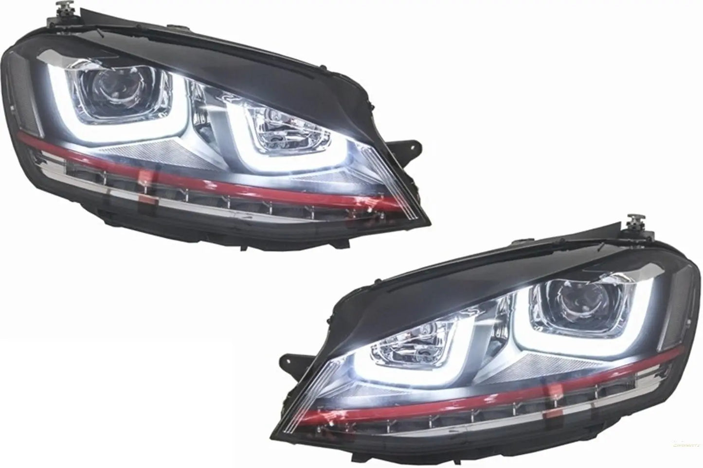 Scheinwerfer 3D LED Tagfahrlicht Geeignet Für VW Golf 7 VII (2012-2017) Rot R20 GTI Look LED Fließende Blinker KITT