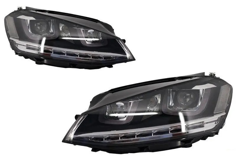 Scheinwerfer 3D LED Tagfahrlicht Geeignet Für VW Golf 7 VII (2012-2017) Silber R-Line LED Fließend Dynamische Sequentielle Abbiegelichter RHD KITT