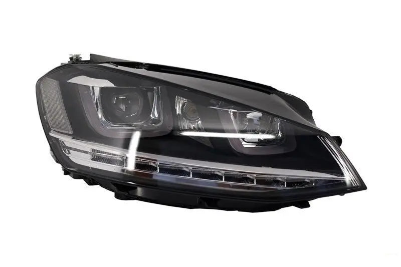 Scheinwerfer 3D LED Tagfahrlicht Geeignet Für VW Golf 7 VII (2012-2017) Silber R-Line LED Fließend Dynamische Sequentielle Abbiegelichter RHD KITT