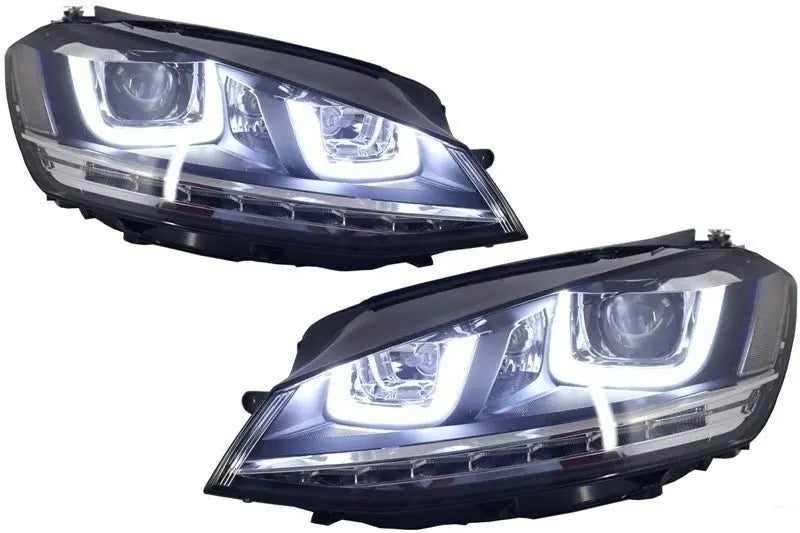 Scheinwerfer 3D LED Tagfahrlicht Geeignet Für VW Golf 7 VII (2012-2017) Silber R-Line LED Fließende Dynamische Sequentielle Blinker KITT