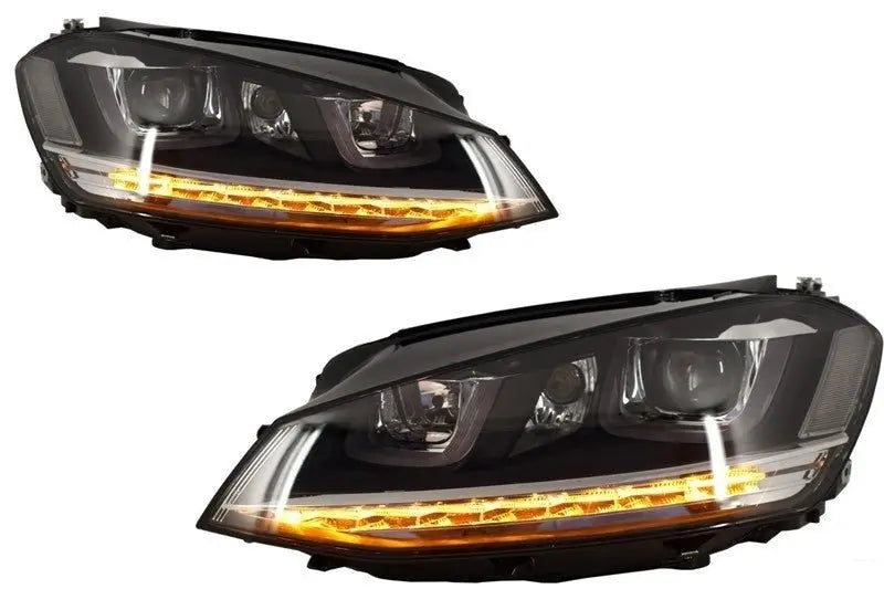 Scheinwerfer 3D LED Tagfahrlicht Geeignet Für VW Golf 7 VII (2012-2017) Silber R-Line LED Fließende Dynamische Sequentielle Blinker KITT