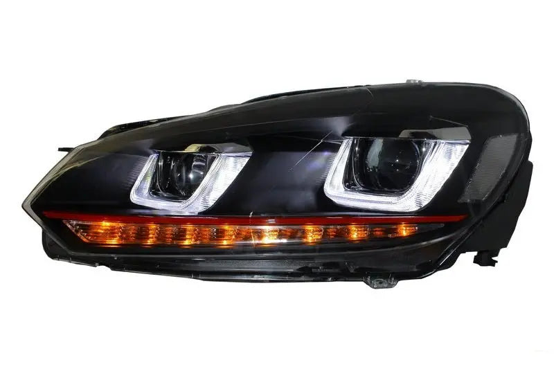 Scheinwerfer Geeignet Für VW Golf 6 VI (2008-2012) Golf 7 3D LED Tagfahrlicht U-Design LED Fließendes Abbiegelicht Roter Streifen GTI KITT