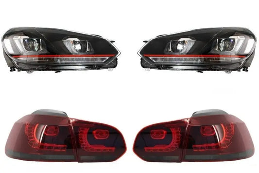 Scheinwerfer Geeignet Für VW Golf 6 VI (2008-2013) Golf 7 3D LED Tagfahrlicht U-Design GTI Mit Rückleuchten Full LED R20 KITT
