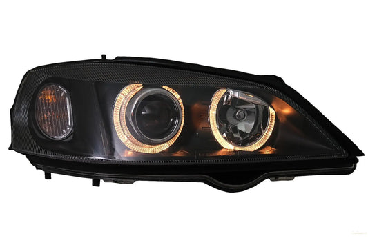 Scheinwerfer Passend Für Opel Astra G (09.1997-02.2004) Halo Felgen Lampen Schwarz KITT Lightning