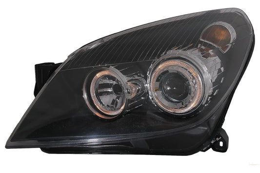 Scheinwerfer Passend Für Opel Astra H (03.2004-2009) Angel Eyes 2 Halo Felgen Schwarz KITT Lightning