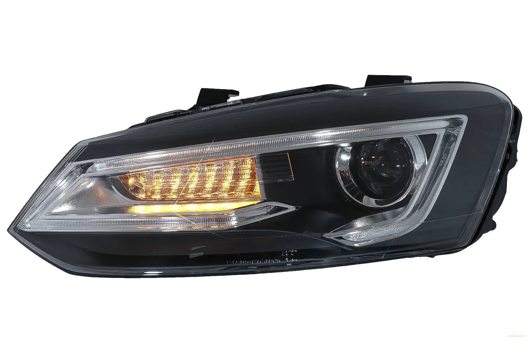 Scheinwerfer Passend Für VW Polo Mk5 6R 6C 61 (2011-2017) LED Lichtleiste Devil Eye Look RHD KITT