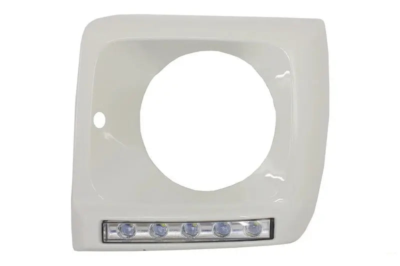 Scheinwerferblenden Weiß Mit LED Tagfahrlicht Passend Für Mercedes G-Klasse W463 (1989-2012) G65 Design Chrom KITT