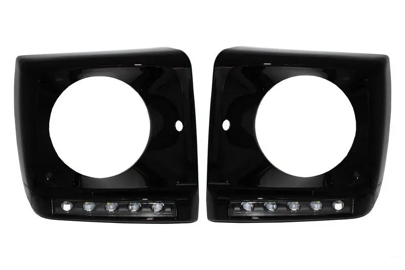 Schwarze Scheinwerferabdeckungen Mit LED-TFL-Tagfahrlicht, Passend Für Mercedes G-Klasse W463 (1989-2012) G65-Design KITT Specials