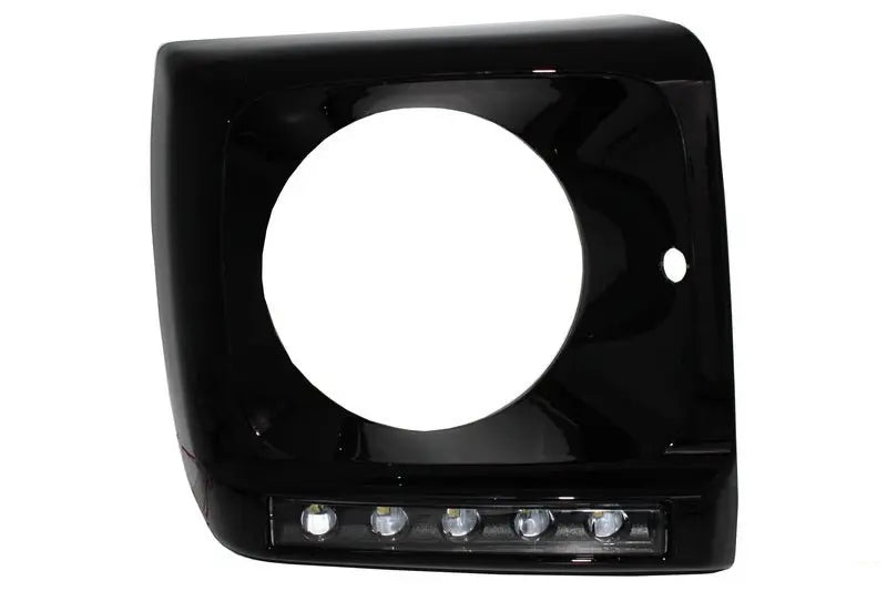 Schwarze Scheinwerferabdeckungen Mit LED-TFL-Tagfahrlicht, Passend Für Mercedes G-Klasse W463 (1989-2012) G65-Design KITT Specials