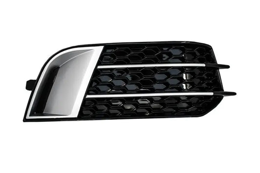 Seitengitter Nebelscheinwerfer Passend Für Audi A1 8x (2010-2015) Rs1 Design Schwarz Mit Einsätzen Aus Gebürstetem Aluminium KITT