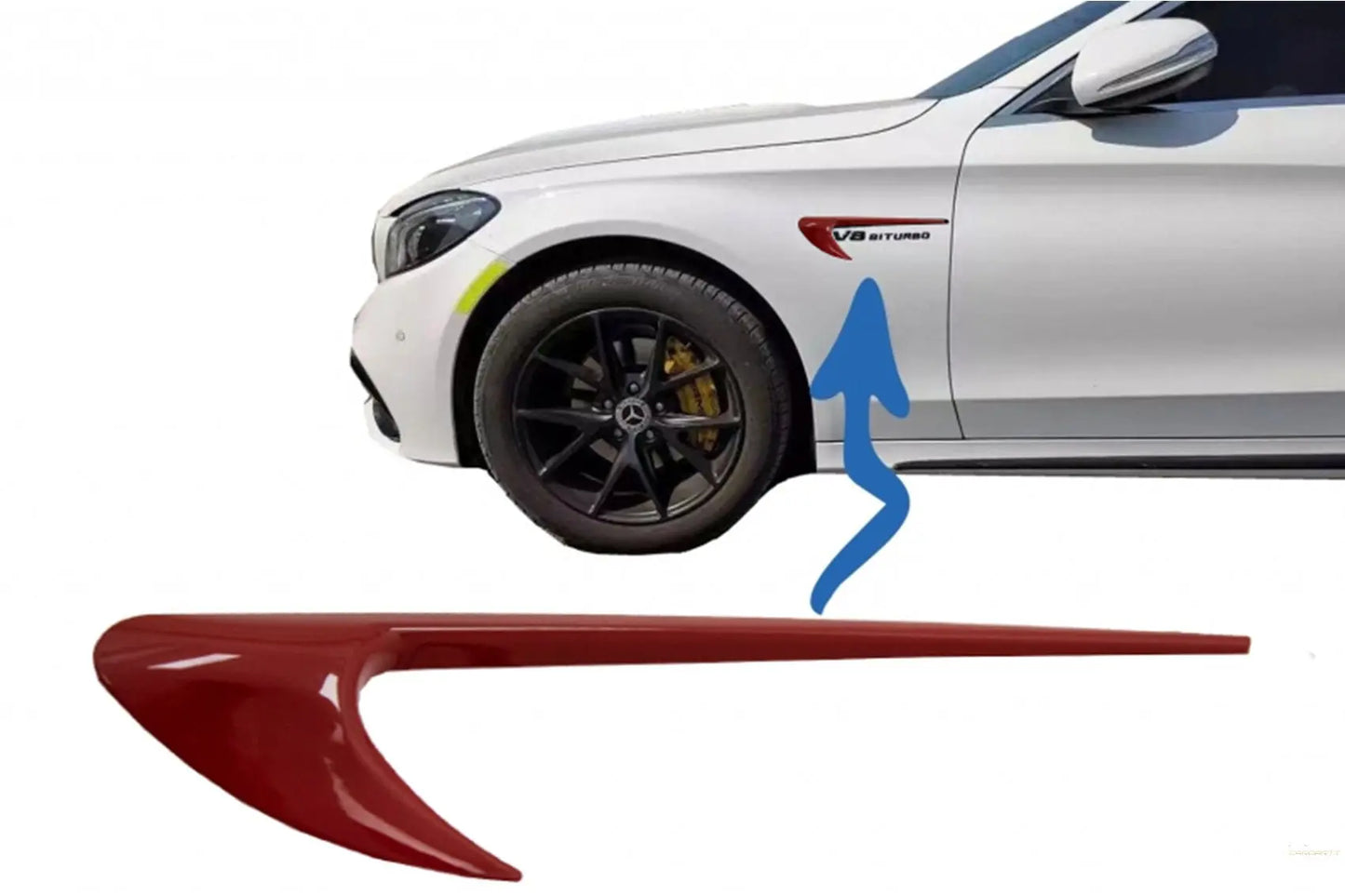 Seitliche Kotflügel Vents Trim Flügel Passend Für Mercedes C-Klasse W205 S205 E-Klasse W213 S213 Rot KITT