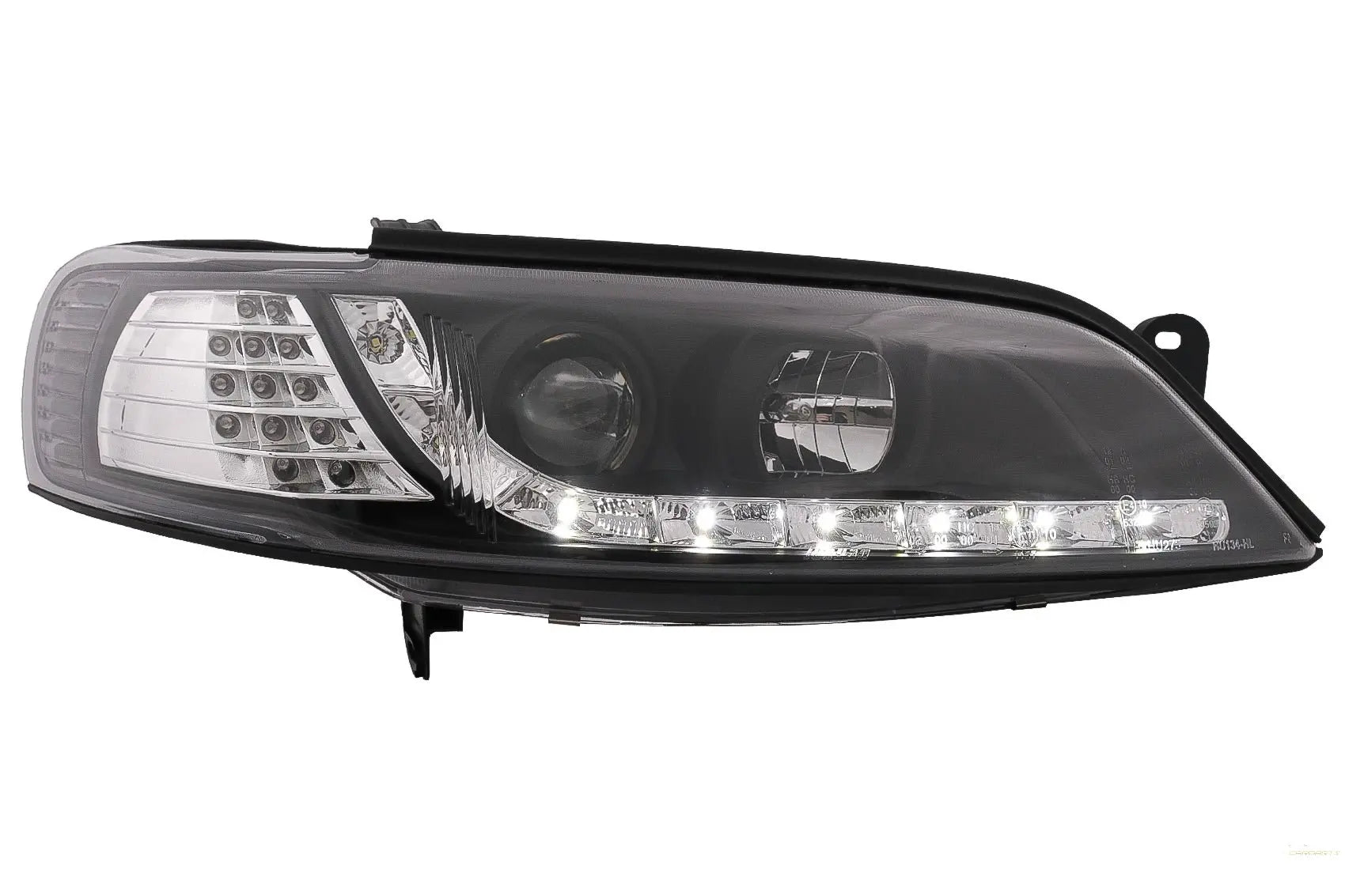 Tageslicht-LED-Scheinwerfer Passend Für Opel Vectra B (11.1996-12.1998) LHD Schwarz KITT Lightning