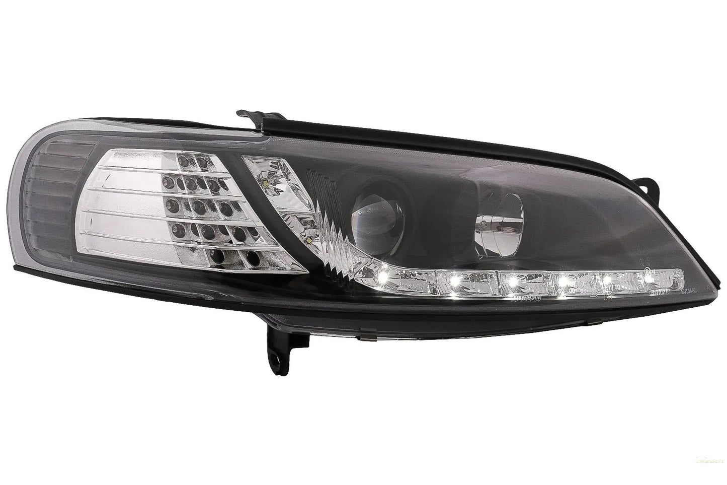 Tageslicht-LED-Scheinwerfer Passend Für Opel Vectra B (11.1996-12.1998) LHD Schwarz KITT Lightning
