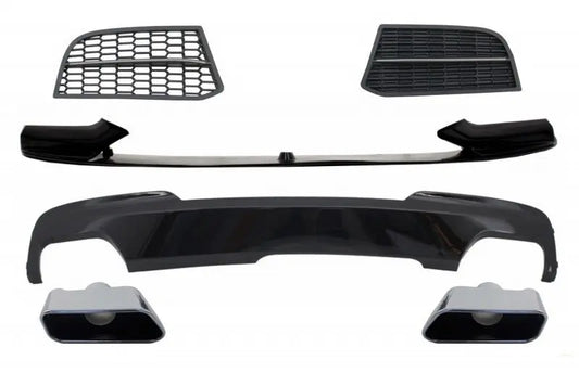 Umbausatz Spoiler Und Luftdiffusor Passend Für BMW 5er F10 F11 Limousine Touring (2010-2017) M-Technik Auf M-Performance Sport M550 Design KITT