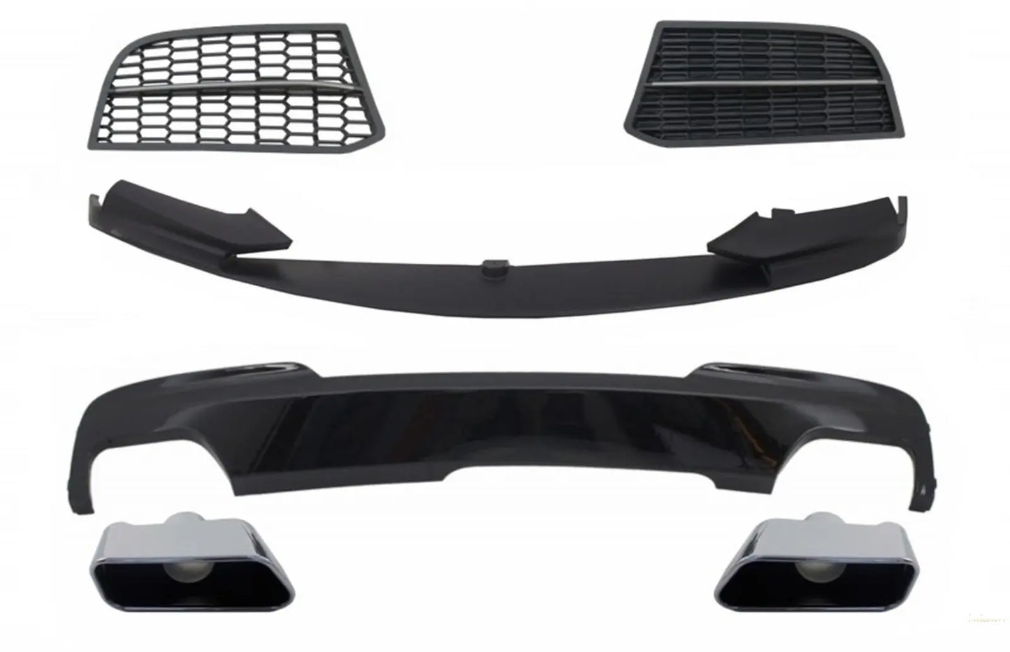Umbausatz Spoiler Und Luftdiffusor Passend Für BMW 5er F10 F11 Limousine Touring (2010-2017) M-Technik Auf M-Performance Sport M550 Design KITT