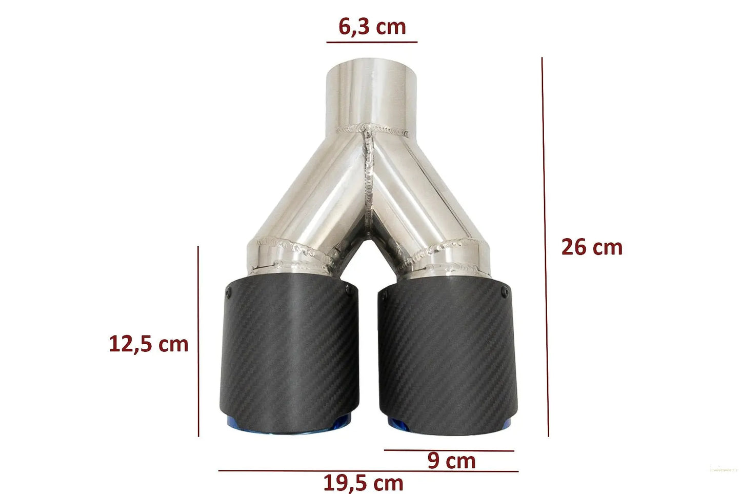 Universal Auspuff Schalldämpfer Matte Kohlefaser Blau Finish Limitierte Auflage Einlass 6,3 Cm KITT Professional Exhaust Systems