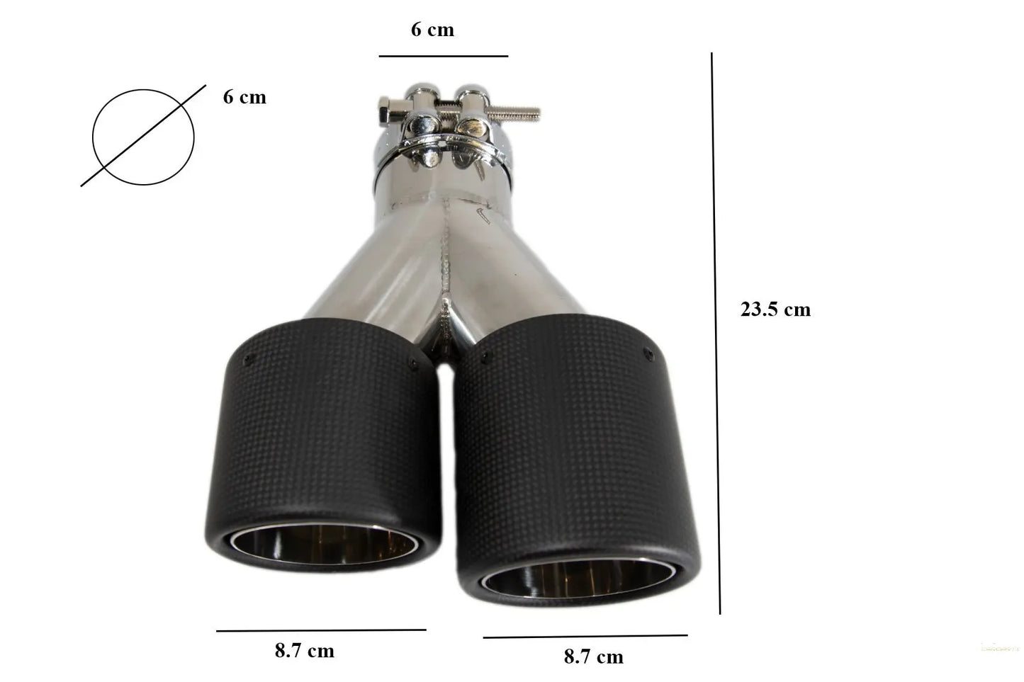 Universal-Dual-Twin-Auspuff-Endstücke Aus Kohlefaser Mit Mattem Finish, Einlass 6 Cm / 2,36 Zoll KITT Professional Exhaust Systems