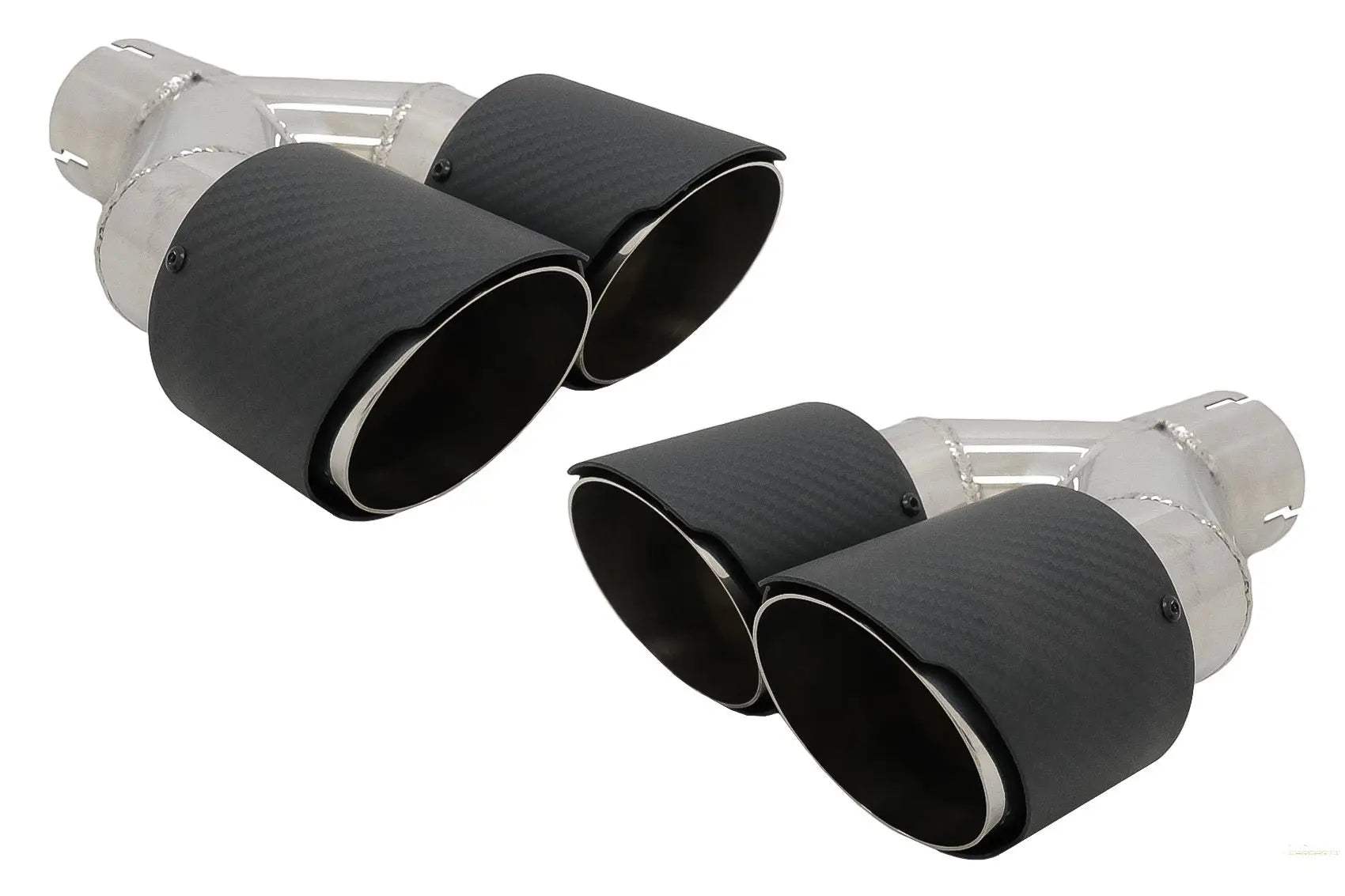 Universelle Kohlefaser-Auspuffendstücke, Polierter Look, Einlass 6,1 Cm KITT
