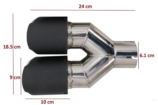 Universelle Kohlefaser-Auspuffendstücke, Polierter Look, Einlass 6,1 Cm KITT