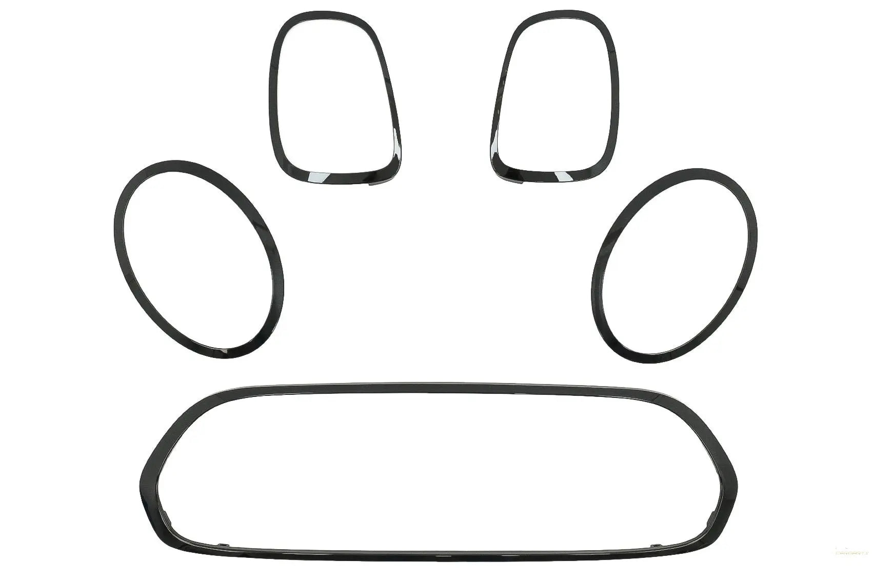 Verkleidungsset Scheinwerfer Kühlergrill Rückleuchten Passend Für Mini III F55/F56 Schrägheck F57 Cabrio (2014) Klavierlack Schwarz KITT Specials