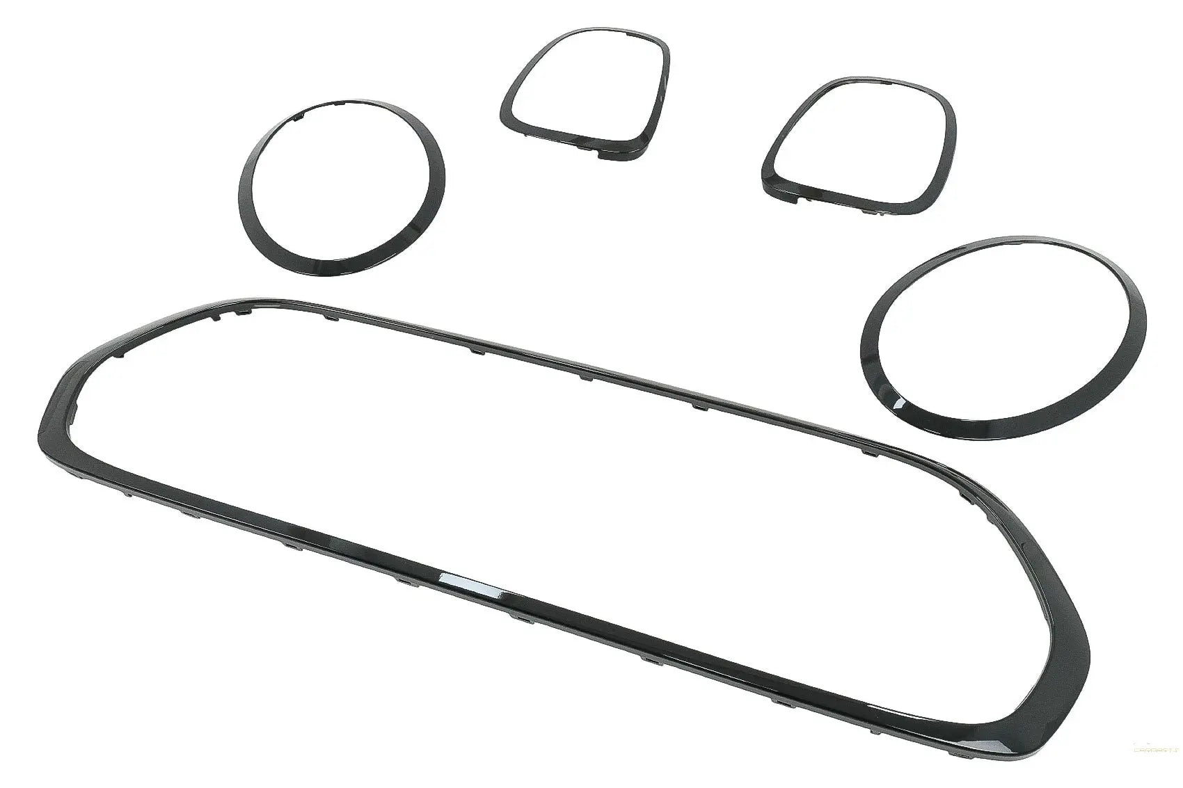 Verkleidungsset Scheinwerfer Kühlergrill Rückleuchten Passend Für Mini III F55/F56 Schrägheck F57 Cabrio (2014) Klavierlack Schwarz KITT Specials