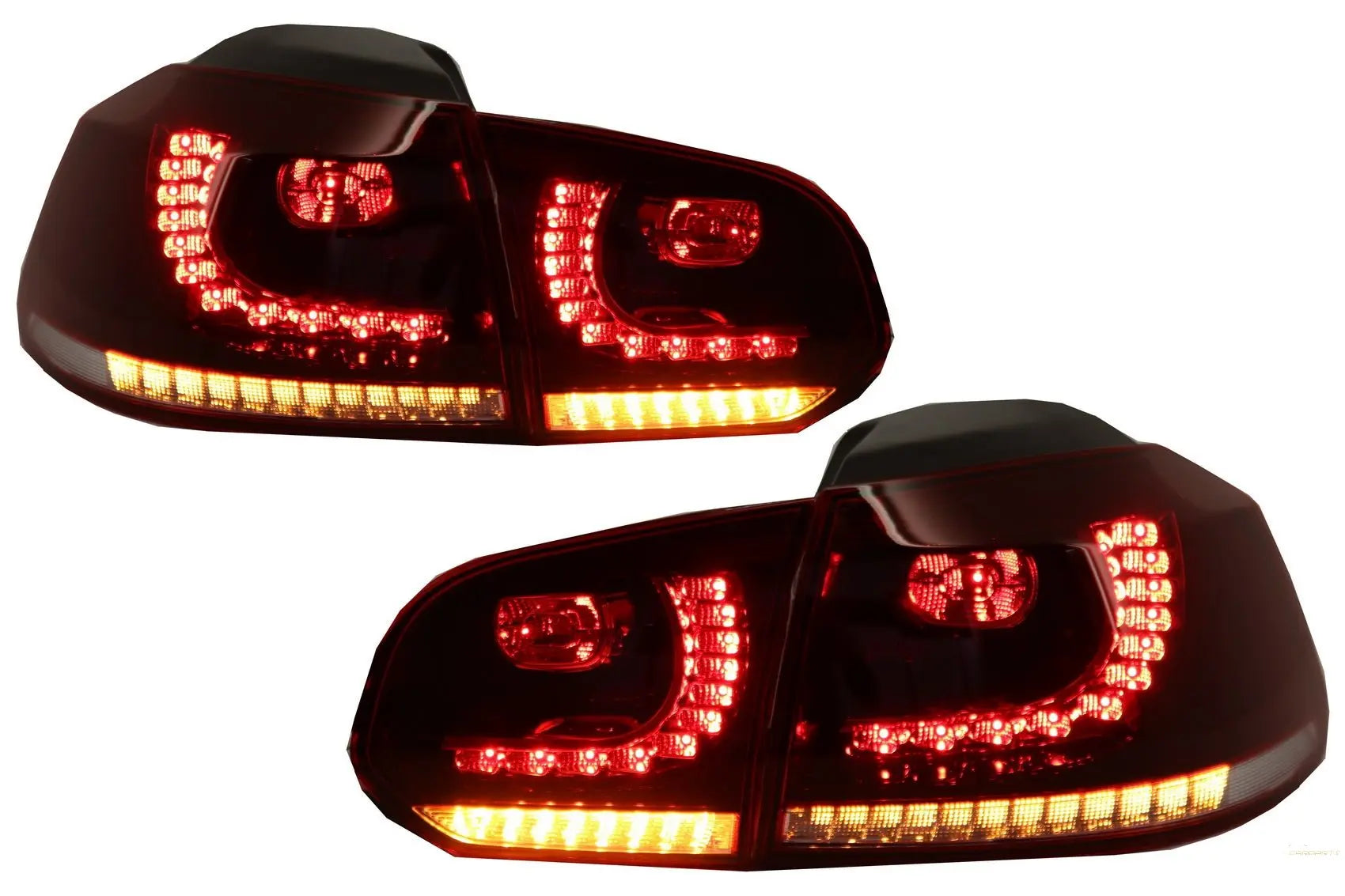 Voll-LED Rückleuchten Passend Für VW Golf 6 VI (2008-2013) R20 Design Dynamisches Sequentielles Blinklicht Kirschrot (LHD Und RHD) KITT