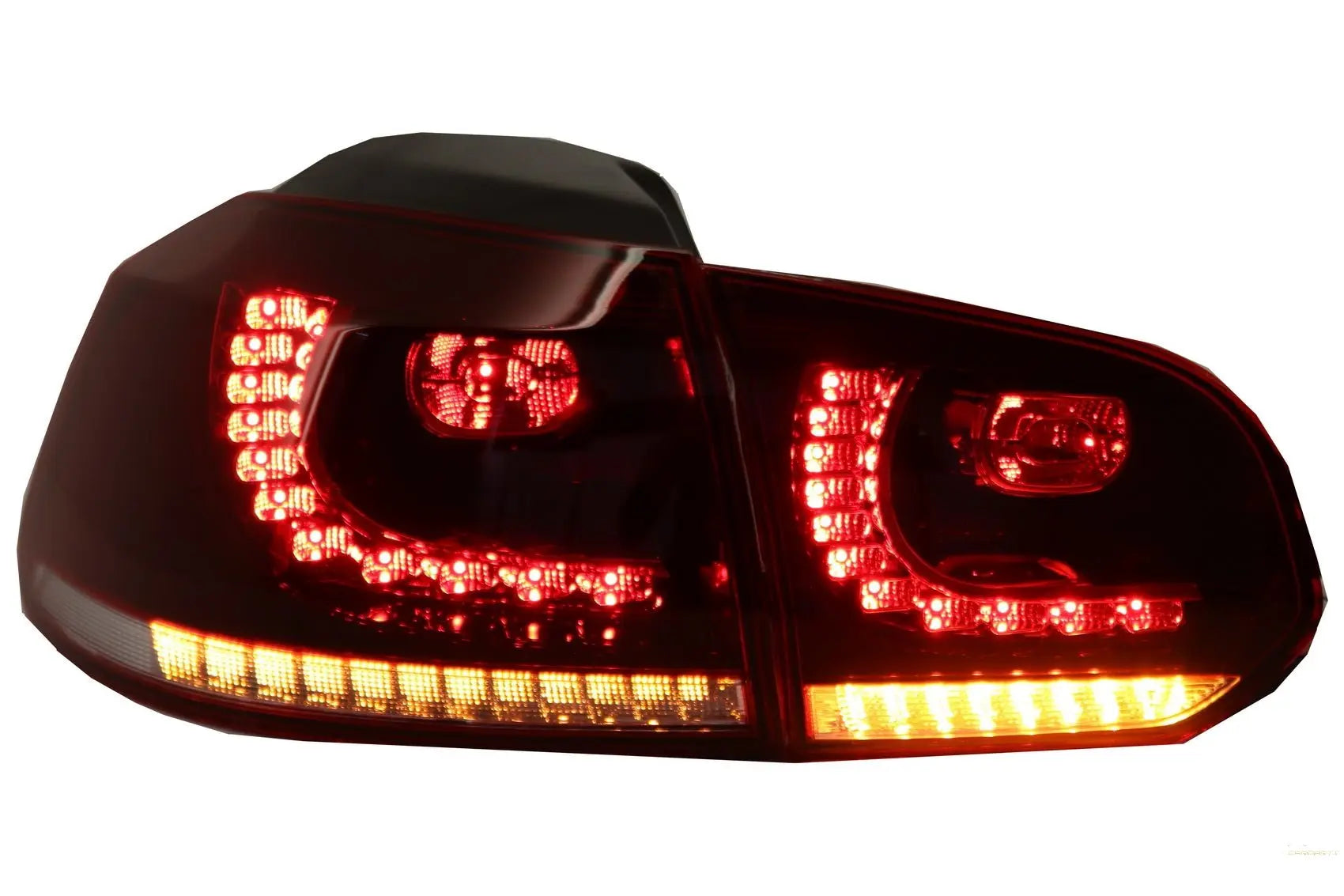 Voll-LED Rückleuchten Passend Für VW Golf 6 VI (2008-2013) R20 Design Dynamisches Sequentielles Blinklicht Kirschrot (LHD Und RHD) KITT