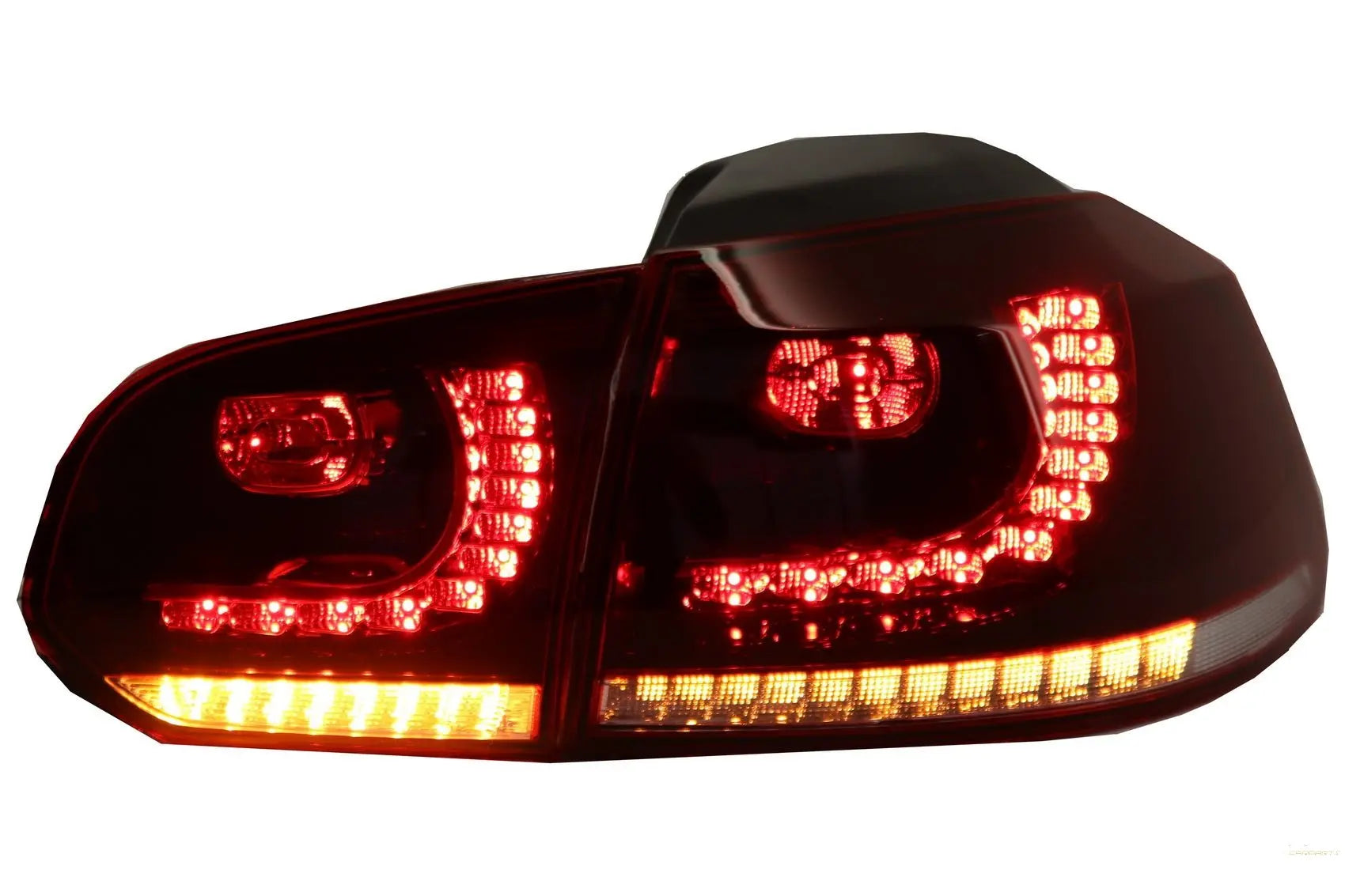 Voll-LED Rückleuchten Passend Für VW Golf 6 VI (2008-2013) R20 Design Dynamisches Sequentielles Blinklicht Kirschrot (LHD Und RHD) KITT