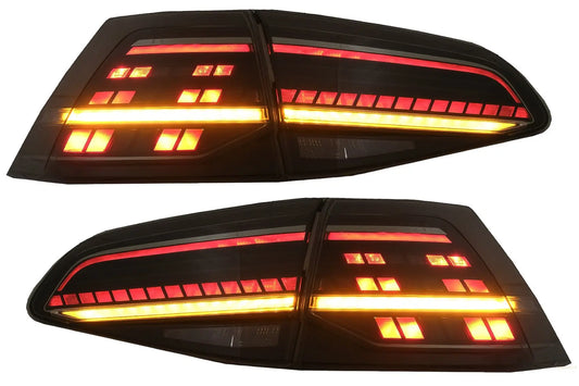 Voll-LED-Rückleuchten Passend Für VW Golf 7 & 7.5 VII (2012-2020) Facelift Retrofit G7.5 Look Dynamische Sequentielle Blinker Smoke KITT
