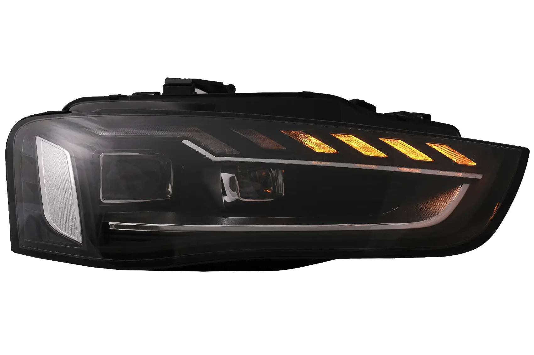 Voll-LED-Scheinwerfer Passend Für Audi A4 B8.5 Facelift (2012-2015) Dynamisches Sequentielles Blinklicht Schwarz A4 B9.5 Design KITT