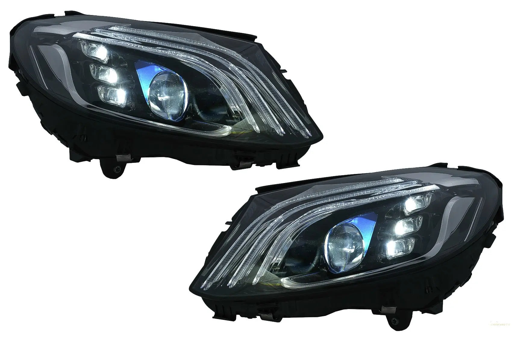 Voll-LED-Scheinwerfer Passend Für Mercedes C-Klasse W205 S205 (2014-2020) LHD W222 Design KITT Specials