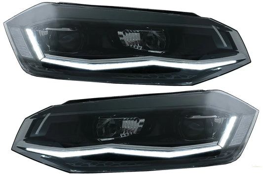 Voll-LED-Scheinwerfer Passend Für VW Polo Aw Mk6 (2018-2020) Mit Dynamischem Start Und Sequentiellen Blinkern KITT