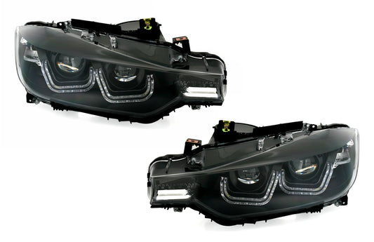 LED Scheinwerfer für BMW 3er F30 F31 10.2011- 06.2015 Double U 3D Xenon Look CarPartsTuning