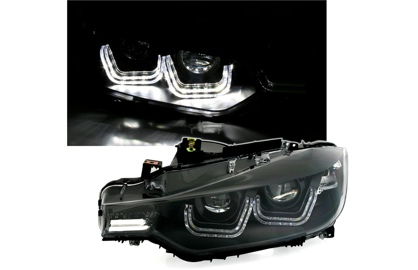 LED Scheinwerfer für BMW 3er F30 F31 10.2011- 06.2015 Double U 3D Xenon Look CarPartsTuning