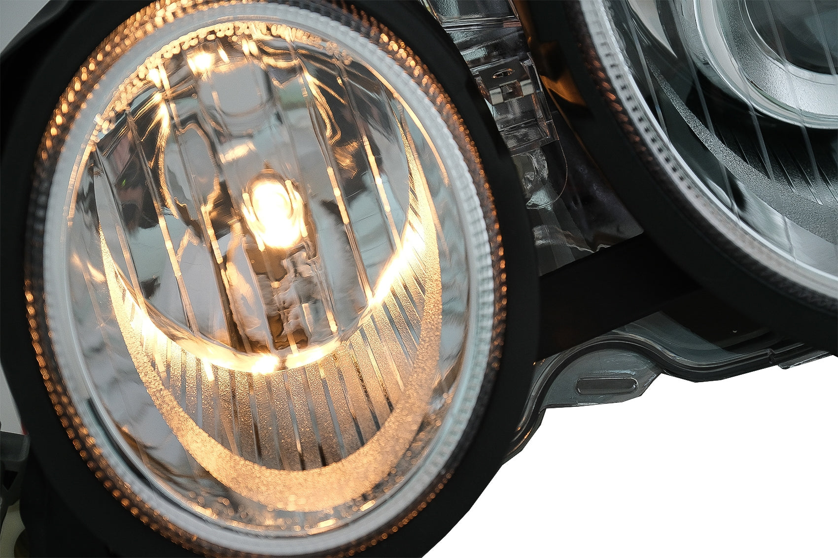 Scheinwerfer für Mercedes E Klasse W210 1995-1998 HID Look Linse Chrom CarPartsTuning