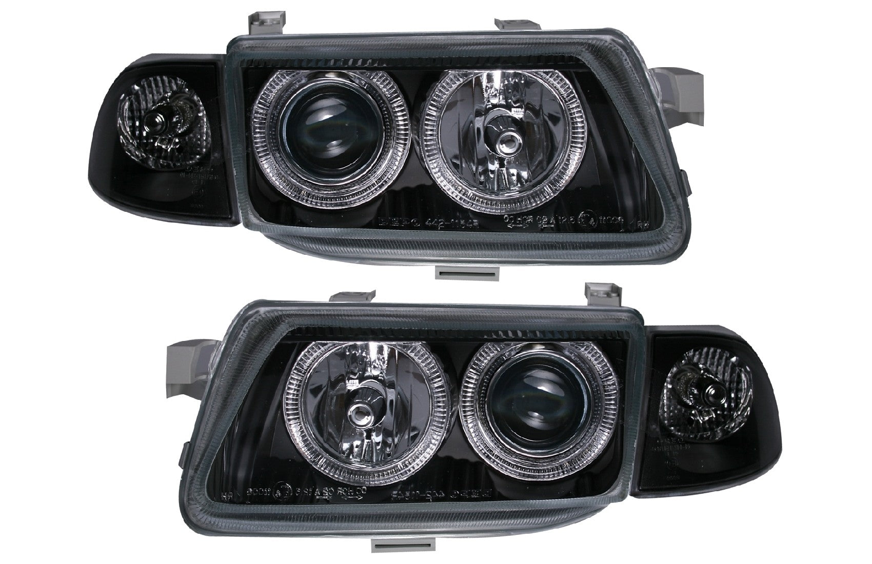 Scheinwerfer Angel Eyes für Opel Astra F 10.1991-02.1998 Schwarz CarPartsTuning