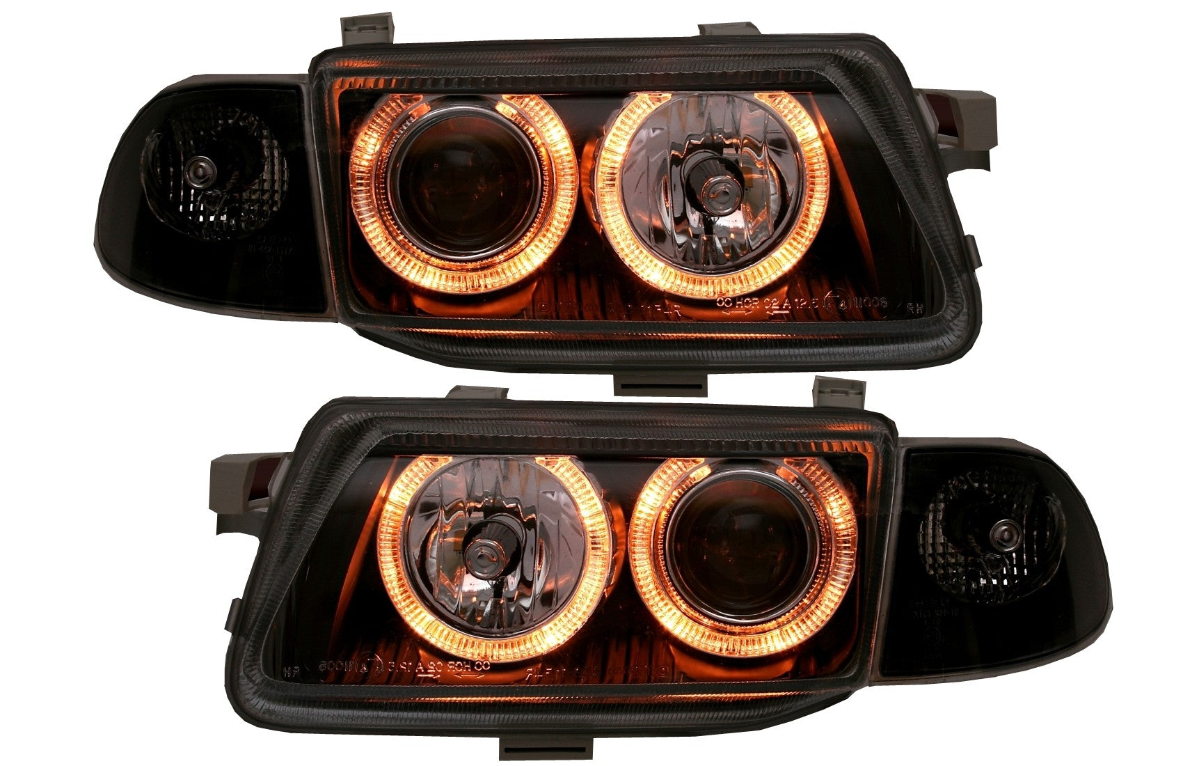 Scheinwerfer Angel Eyes für Opel Astra F 10.1991-02.1998 Schwarz CarPartsTuning