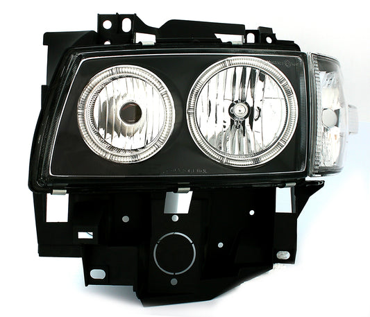 Scheinwerfer für VW T4 1997-08.2003 Headlamp 2 Halo Rims Schwarz- CarPartsTuning