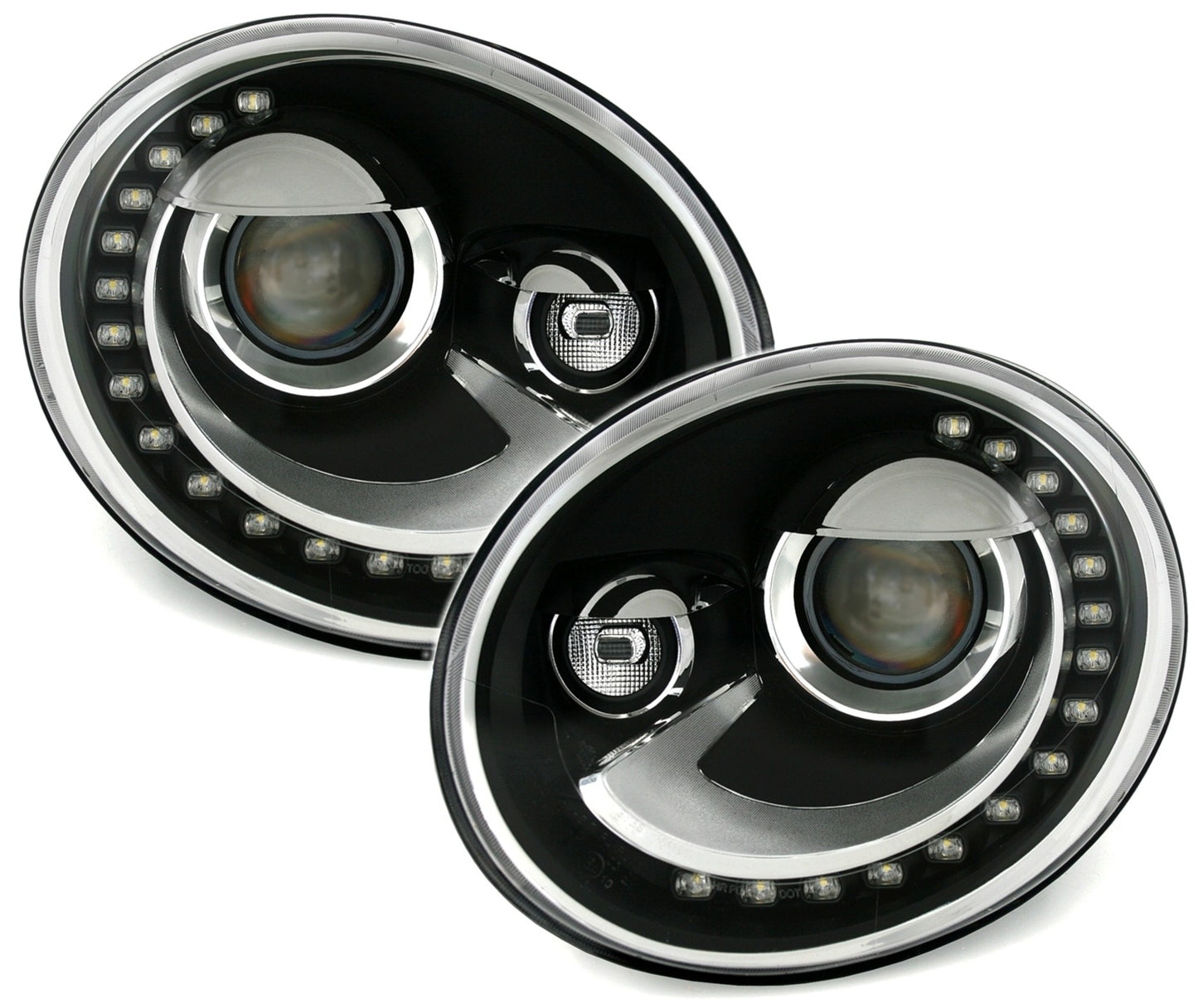 DECTANE Tagfahrlicht Scheinwerfer für VW Beetle 2013+ LED DRL Schwarz- CarPartsTuning