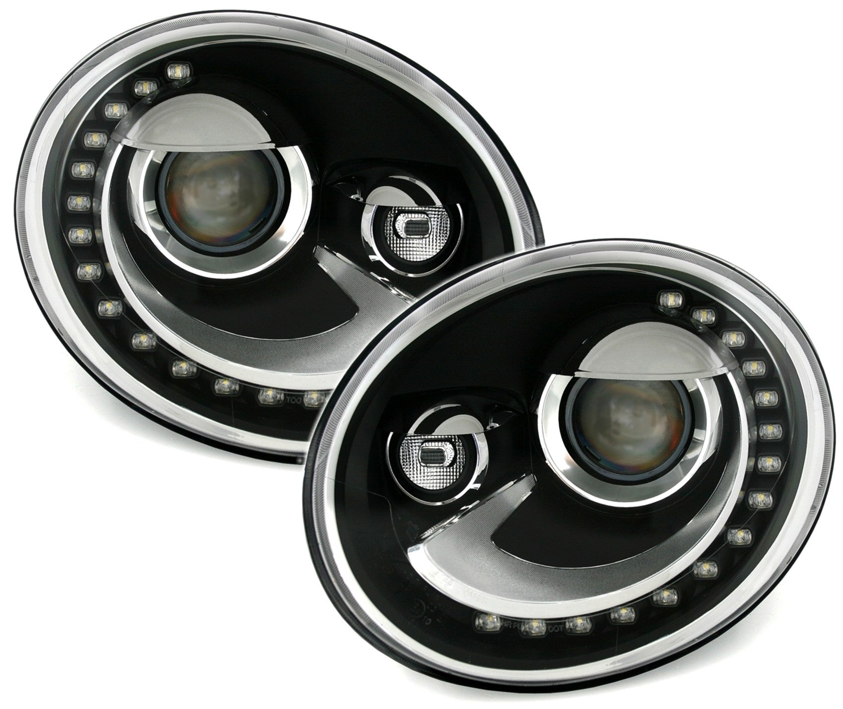 DECTANE Tagfahrlicht Scheinwerfer für VW Beetle 2013+ LED DRL Schwarz- CarPartsTuning