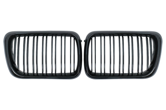 Kühlergrill Nieren Nierengrill für BMW 3er E36 LCI 11.1996–1999 Doppelstreifen Schwarz Glänzend Carpartstuning Austria