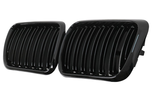 Kühlergrill Nieren Nierengrill für BMW 3er E36 LCI 11.1996–1999 Doppelstreifen Schwarz Glänzend Carpartstuning Austria