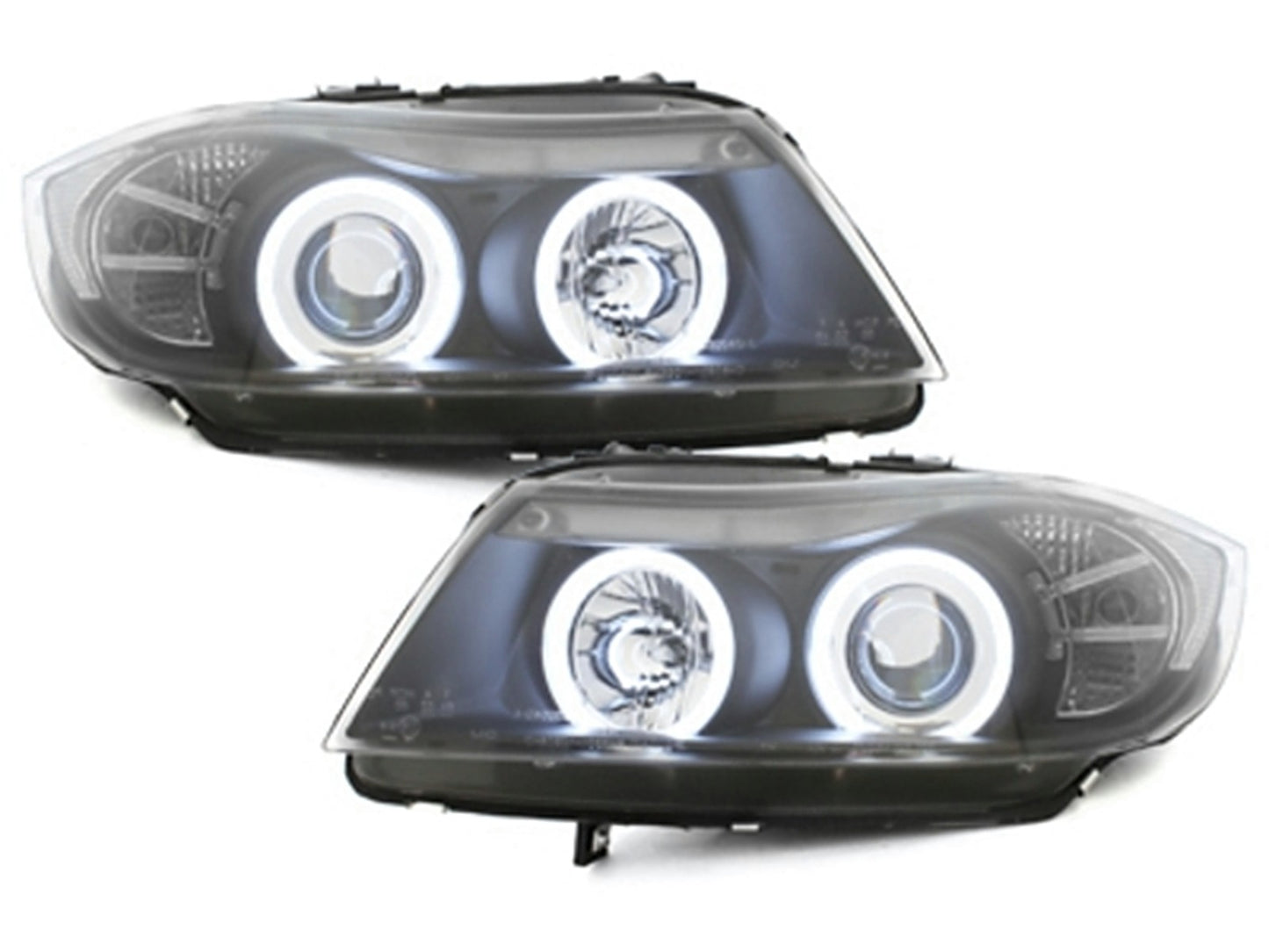 Scheinwerfer für BMW 3er E90 E91 Touring 05 - 09.08 2 CCFL Halo Felgen Schwarz Carpartstuning Austria