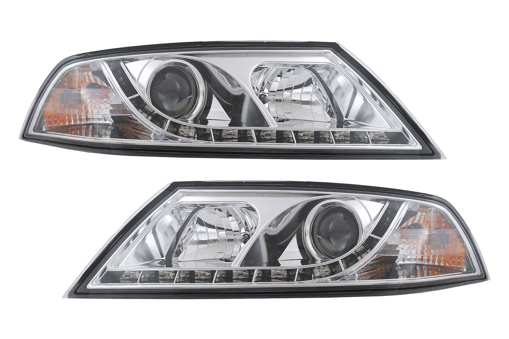 LED DRL Scheinwerfer für Skoda Octavia II 2004-2008 Chrom Tagfahrlicht Carpartstuning Austria
