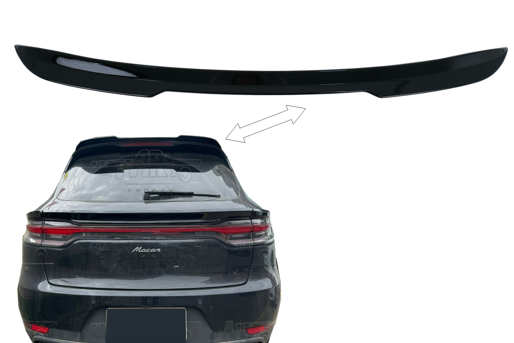 Spoiler Flügel Dachspoiler für Porsche Macan 2014–2021 Glänzend Schwarz Carpartstuning Austria