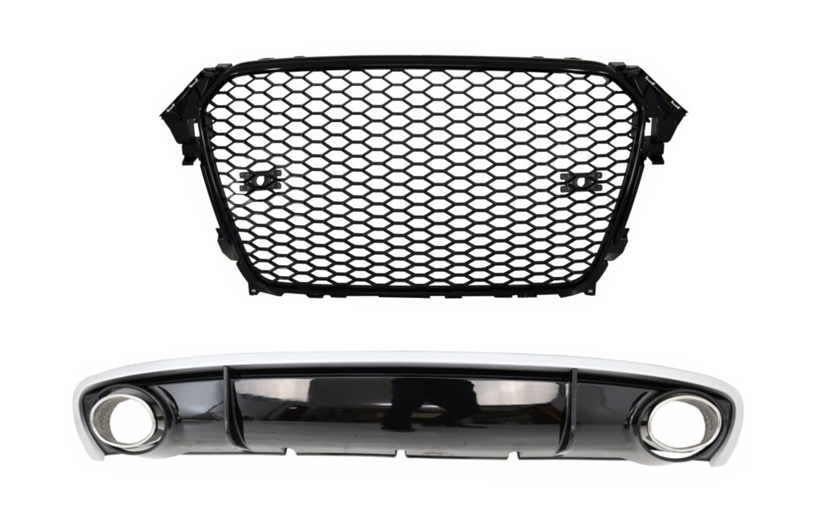 Stoßstange Diffusor für Audi A4 B8 Facelift 12-15 Auspuff Kühlergrill RS4 Look Carpartstuning Austria