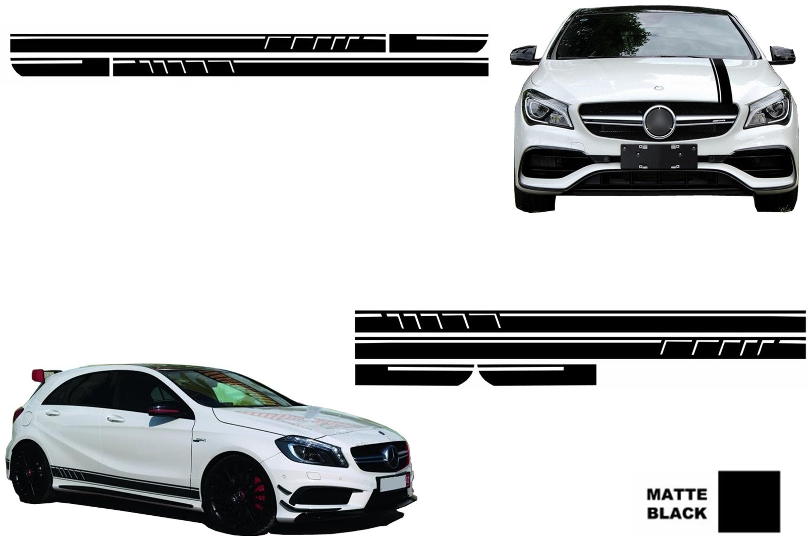 Aufkleber-Set für Mercedes CLA W117 C117 X117 13-16 W176 12-18 A45 Design Carpartstuning Austria
